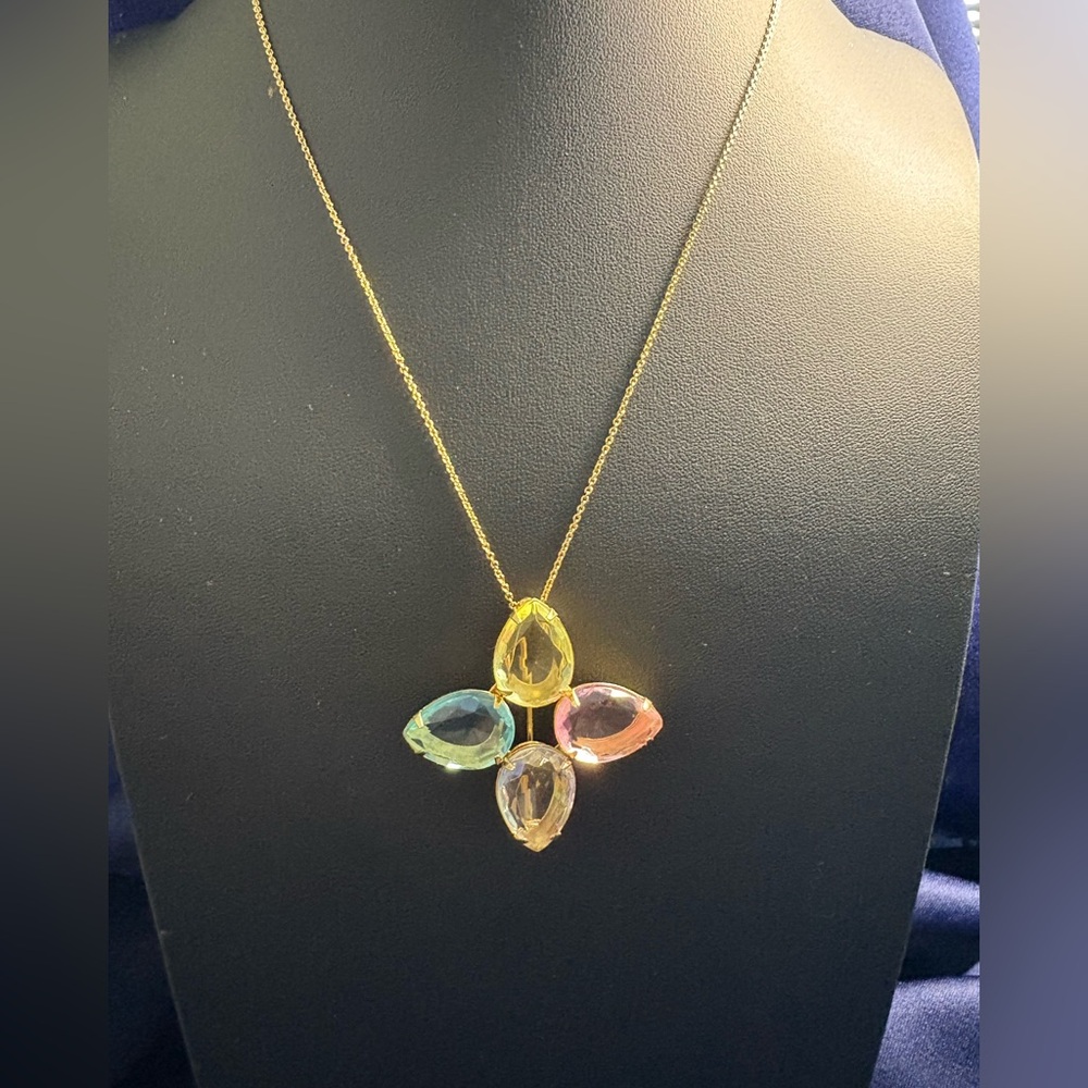 Pin Brooch Pendant Avon Multicolor Teardrop Flower - Picture 4 of 4